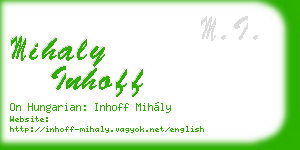 mihaly inhoff business card